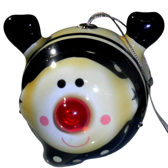 Dallas Cowboys Snowman Ornament 4.5" x 3.5" x 3.5", Flashing LED Lights - Picture 4 of 7